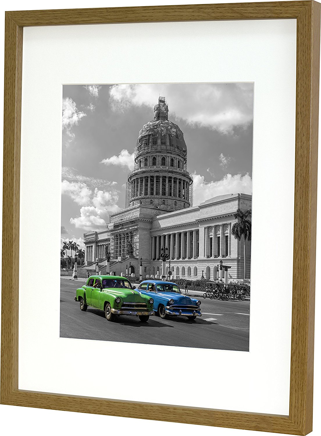 11 x 14-Inch Picture Photo Frame with mount for 8 x 10-Inch photo, OAK